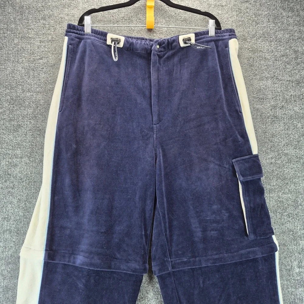 Snoop 213 Convertible Pants Velour Zip Off XL Navy‎ Blue Mens
